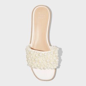 Pearl embellished flat sandals